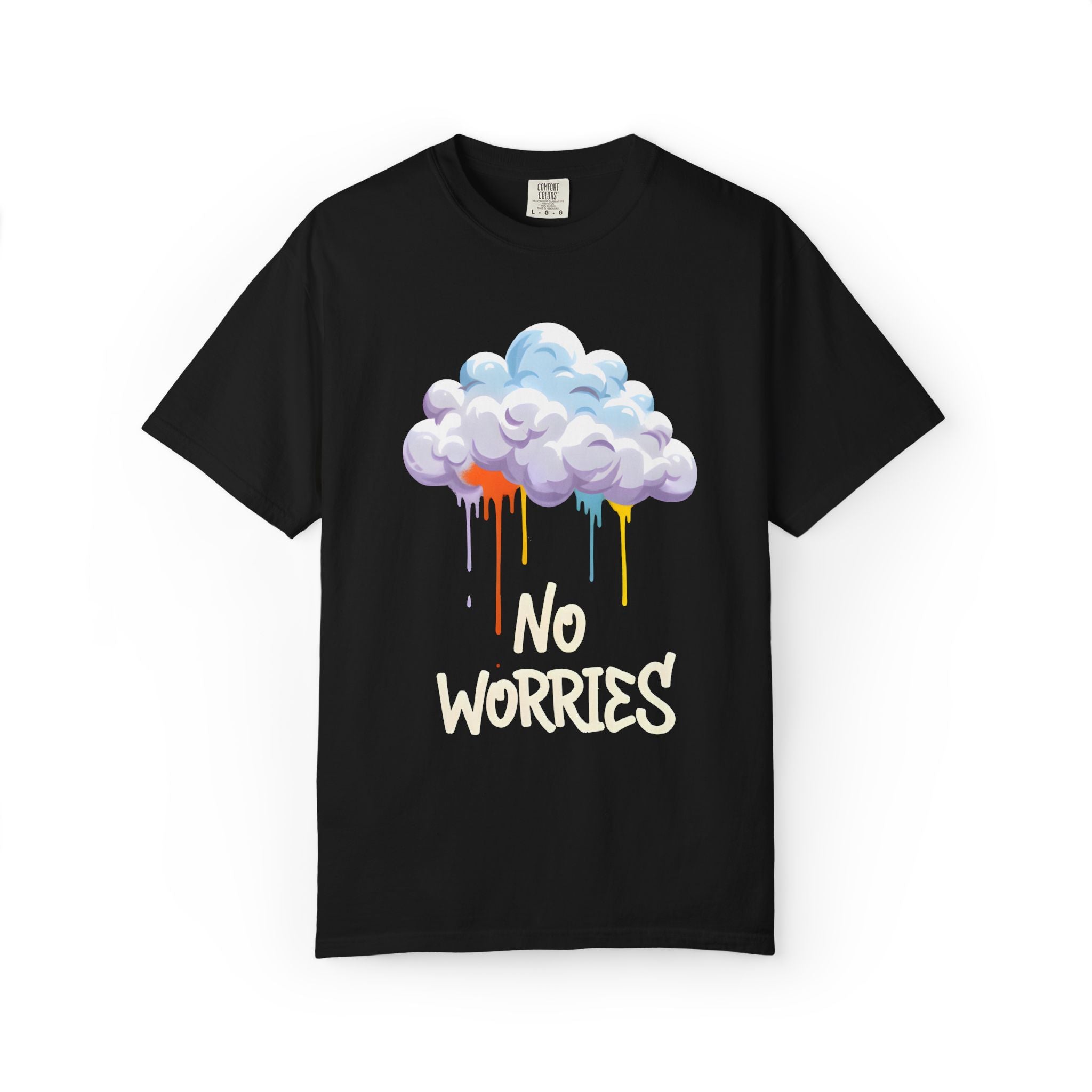 No Worries Tie-Dye T-Shirt, Unisex Graphic Tee, Casual Wear, Gifts for Friends, Relaxed Style, Summer Fashion
