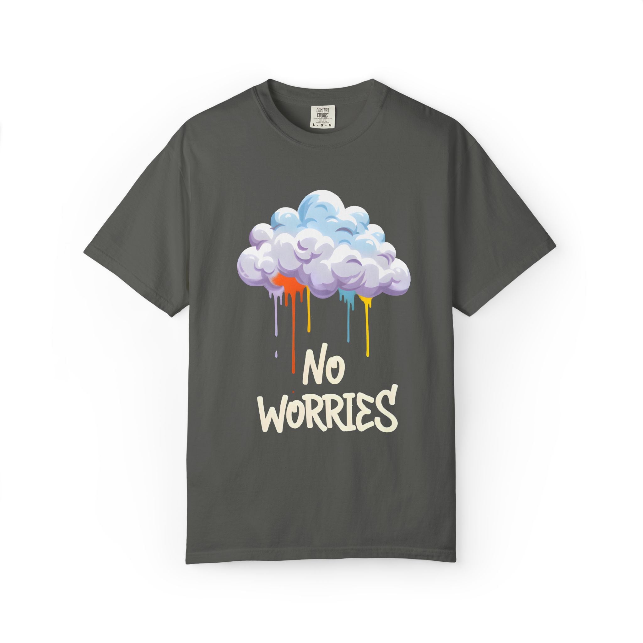 No Worries Tie-Dye T-Shirt, Unisex Graphic Tee, Casual Wear, Gifts for Friends, Relaxed Style, Summer Fashion