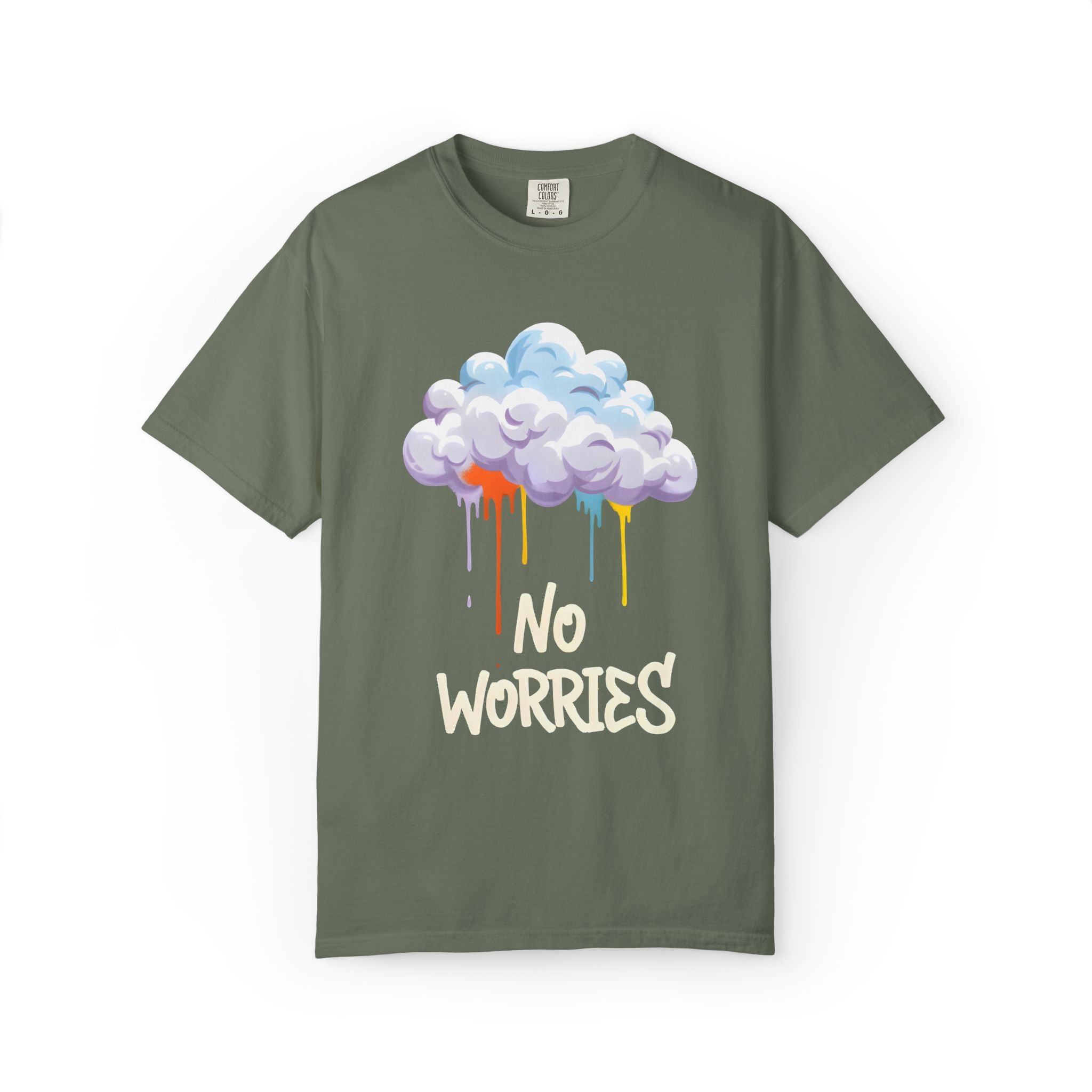 No Worries Tie-Dye T-Shirt, Unisex Graphic Tee, Casual Wear, Gifts for Friends, Relaxed Style, Summer Fashion