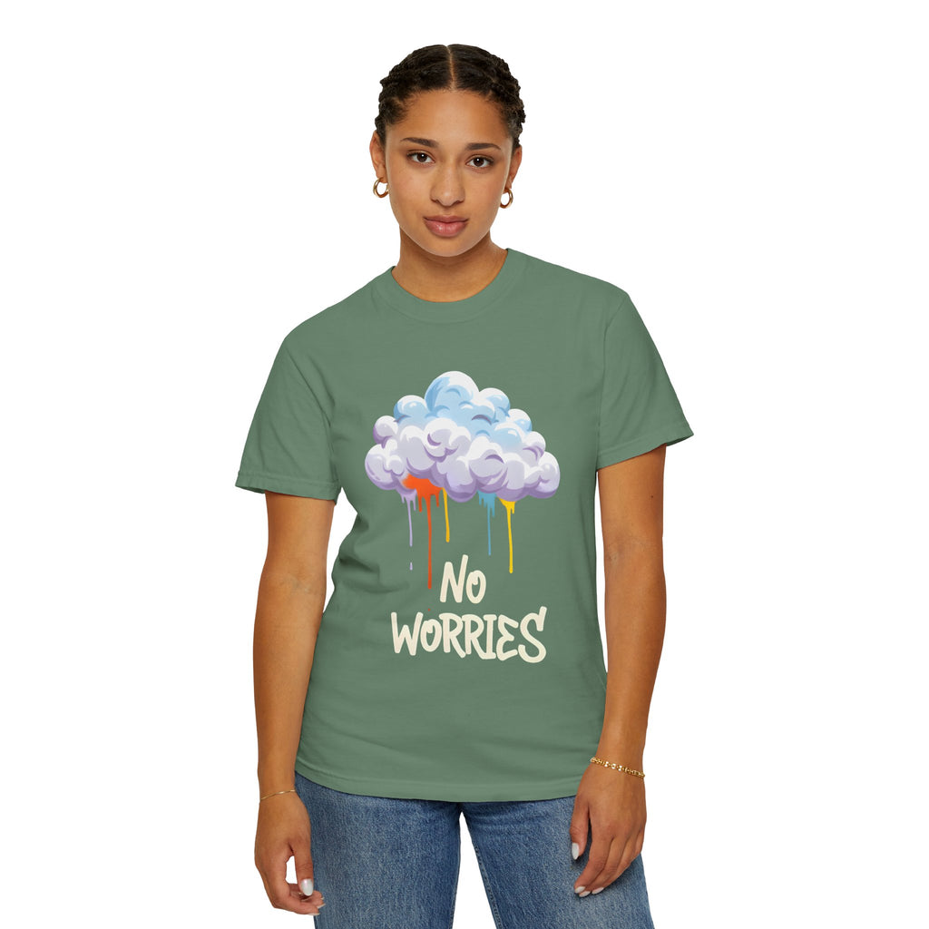 No Worries Tie-Dye T-Shirt, Unisex Graphic Tee, Casual Wear, Gifts for Friends, Relaxed Style, Summer Fashion