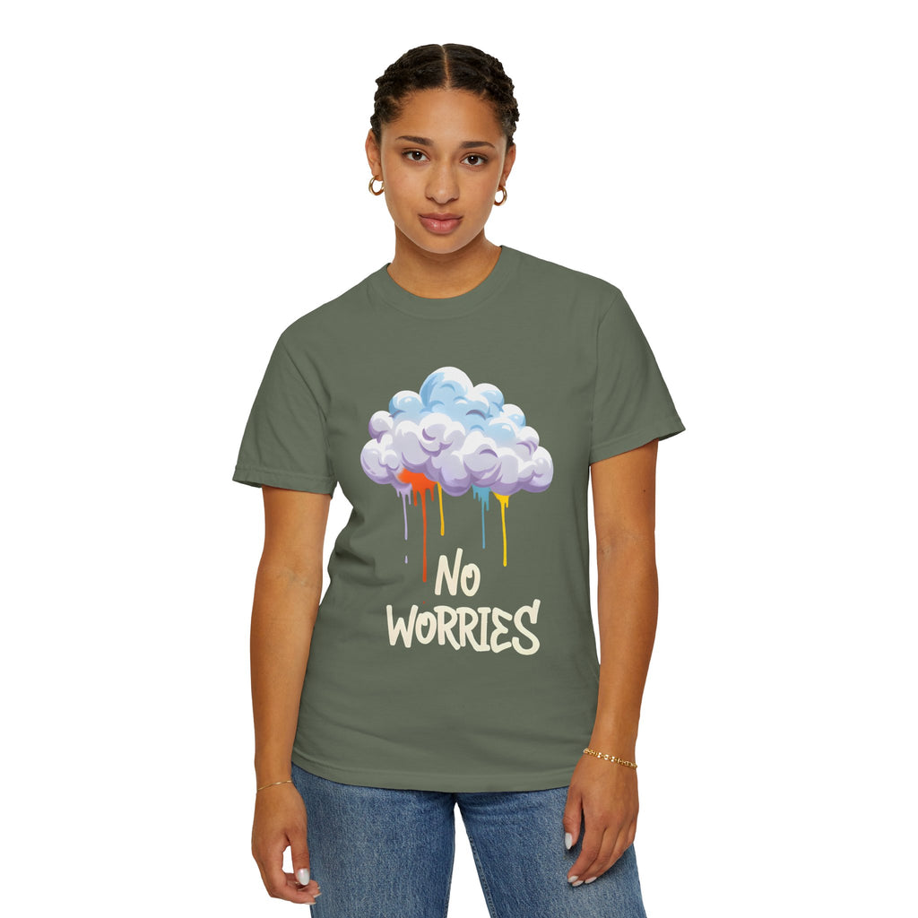 No Worries Tie-Dye T-Shirt, Unisex Graphic Tee, Casual Wear, Gifts for Friends, Relaxed Style, Summer Fashion