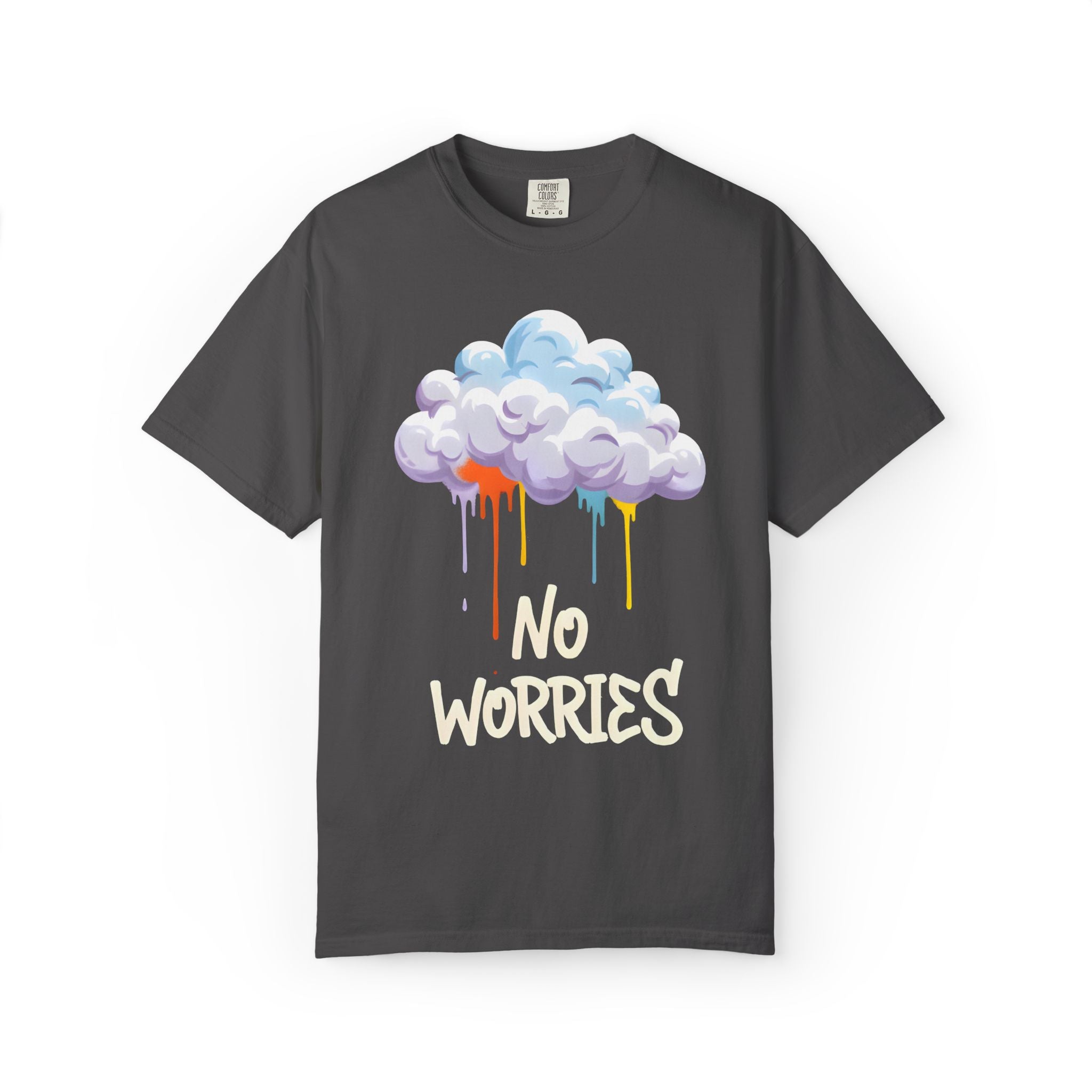 No Worries Tie-Dye T-Shirt, Unisex Graphic Tee, Casual Wear, Gifts for Friends, Relaxed Style, Summer Fashion