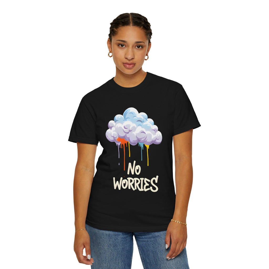 No Worries Tie-Dye T-Shirt, Unisex Graphic Tee, Casual Wear, Gifts for Friends, Relaxed Style, Summer Fashion